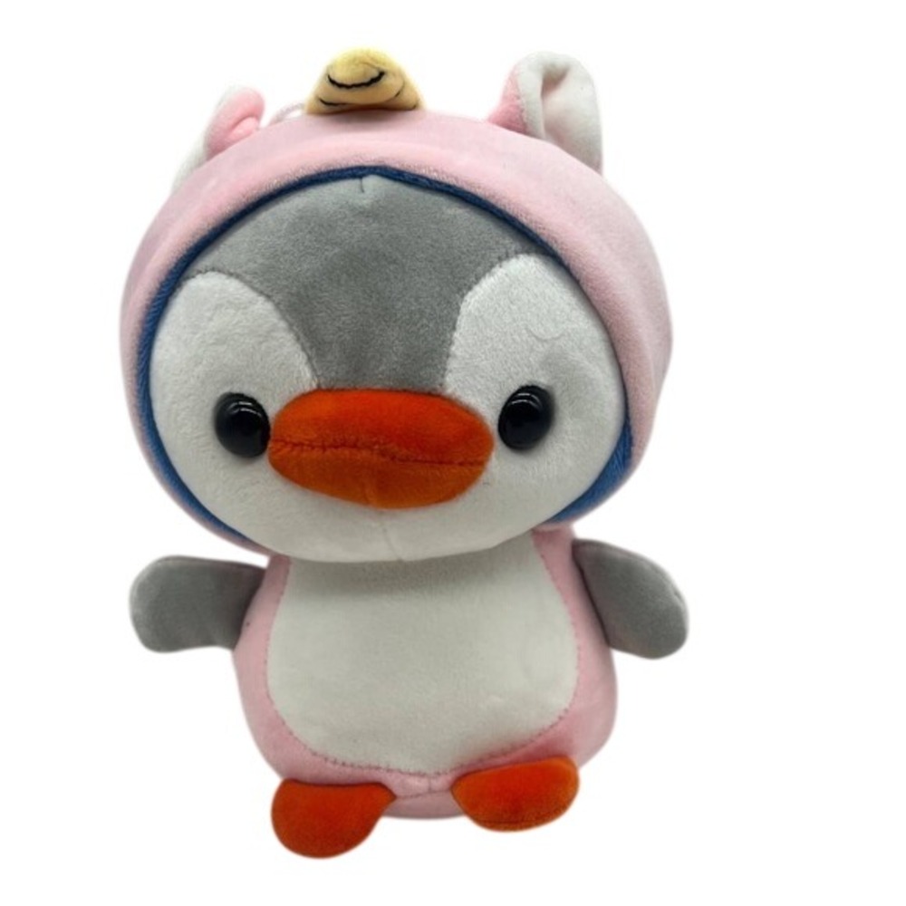 Lissidoll Penguin Plush Pink Unicorn Costume Stuffed Animal Kawaii Toy Pink Blue